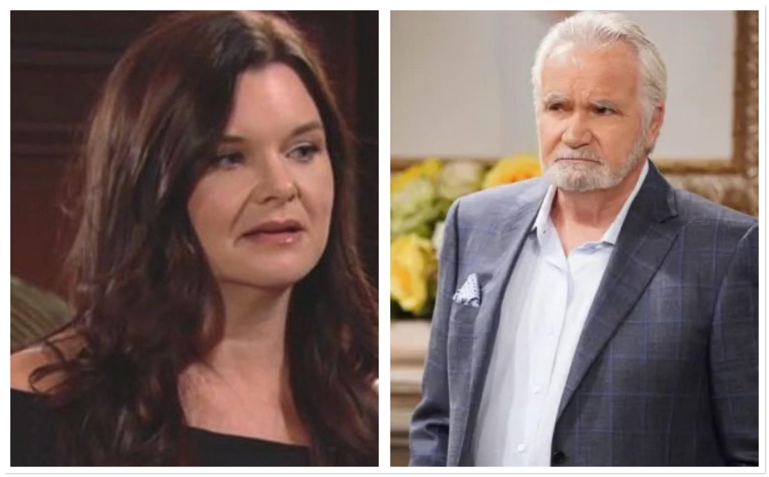 Katie Logan and Eric Forrester sharing a secret on The Bold and the Beautiful