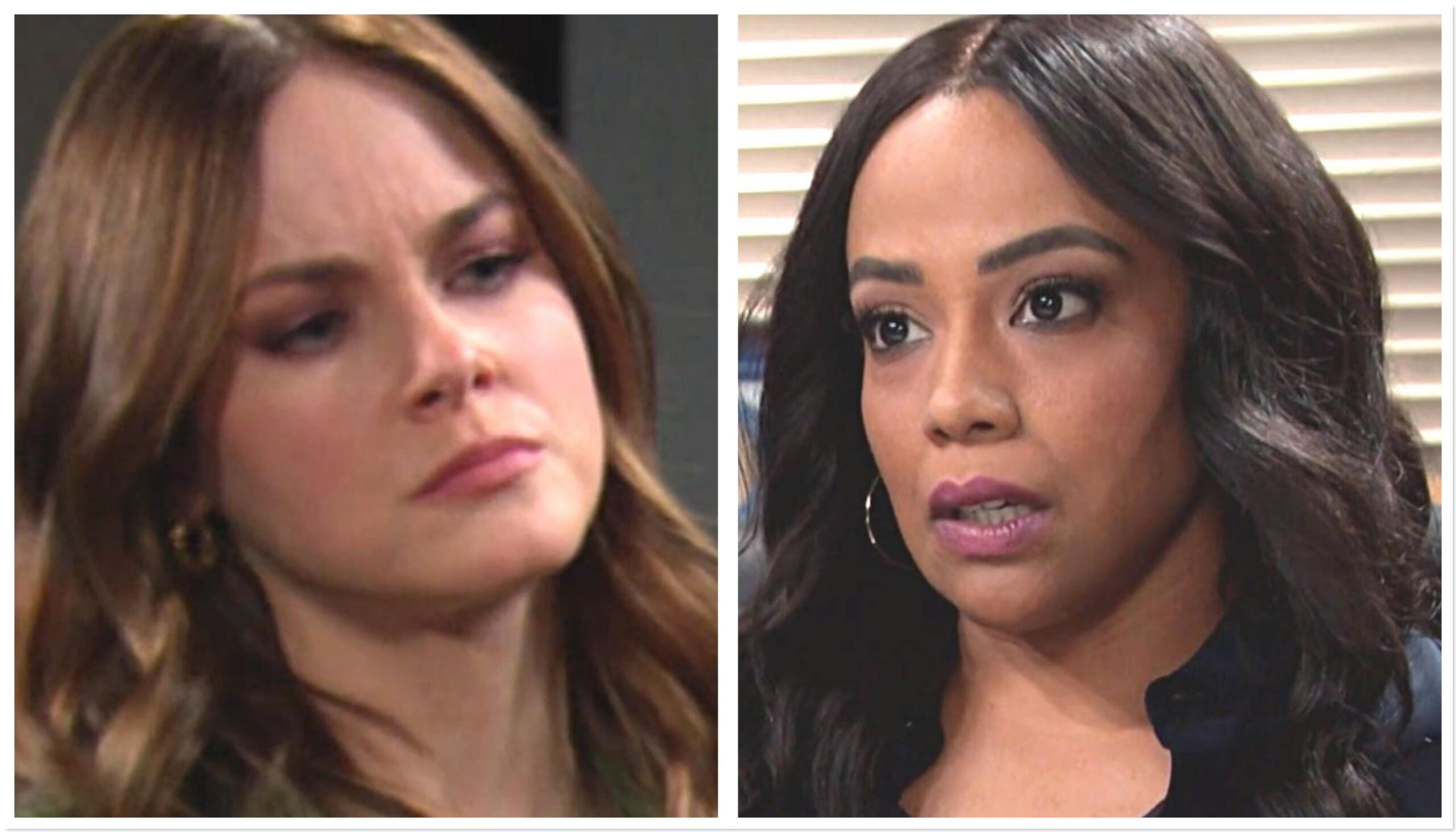 Days of Our Lives Spoilers featuring Stephanie Johnson with a thoughtful expression and Jada Hunter looking contemplative