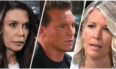 General Hospital spoilers Jason Morgan looking tense Carly Spencer appearing conflicted Anna Devane with a stern expression