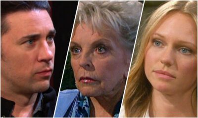 Chad DiMera revealing to Julie Williams the shocking possibility of Abigail DiMera being alive with Abigails mysterious image in the background