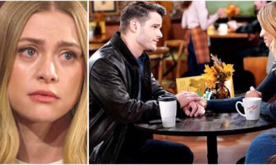 Young and the Restless Claire catches Kyle Abbott Summer Newman holding hands Crimson Lights emotional moment