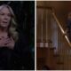 Bold and Beautiful spoilers Taylor Hayes wearing Ridge Forrester shirt confronts shocked Brooke Logan dramatic staircase scene