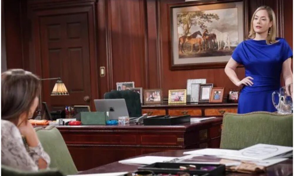 Bold and Beautiful Hope Logan falsely claims Forrester CEO position as Steffy Forrester watches in contempt