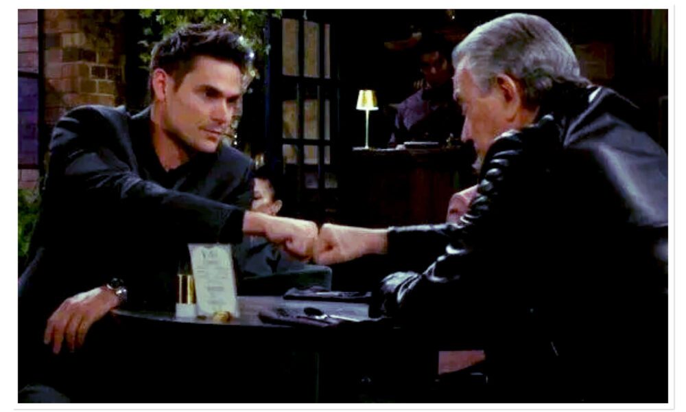 Young and Restless spoilers Victor Newman Adam Newman unite against Ian Ward fist bump