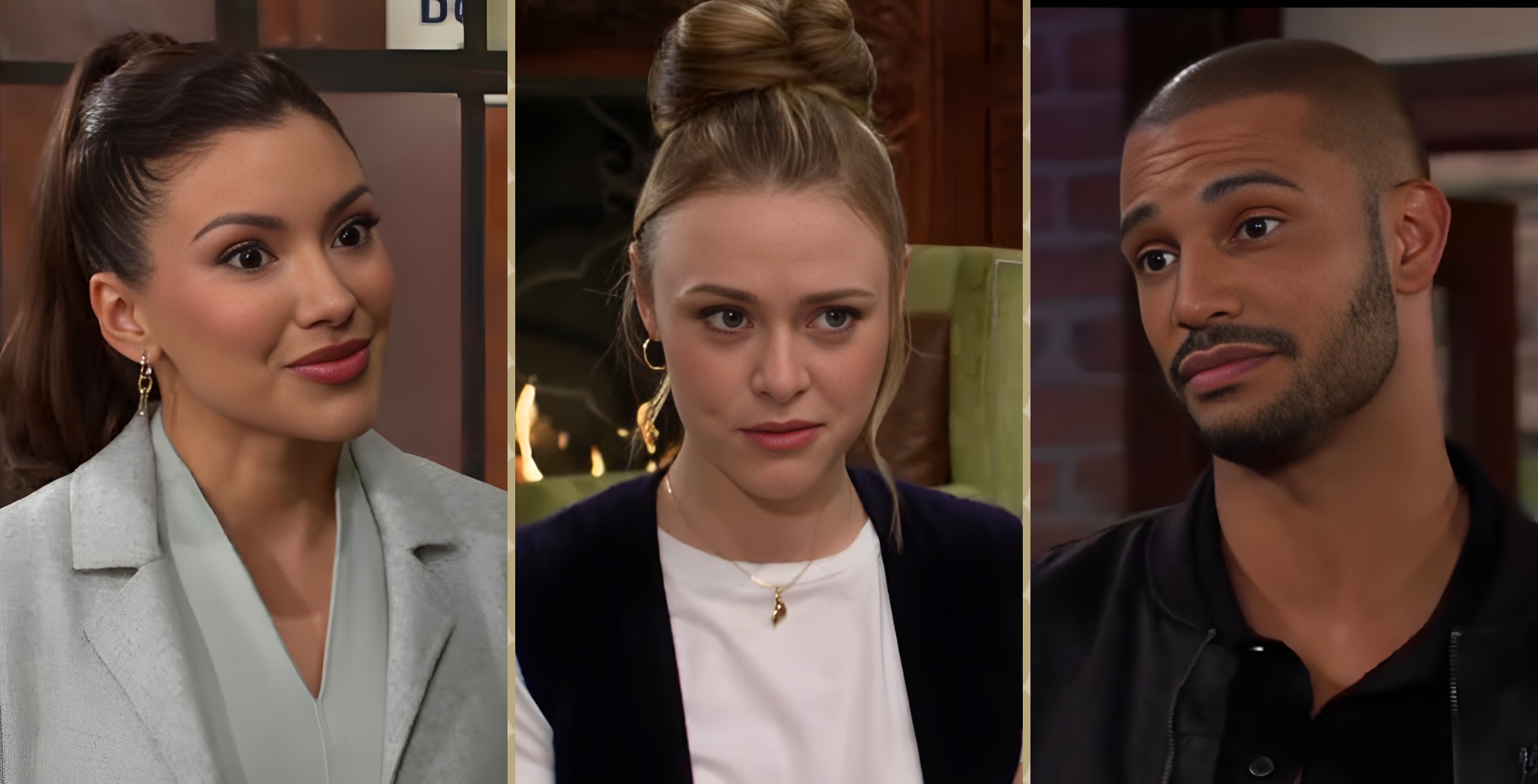 Young and the Restless (Y&R) Audra Charles, Claire Newman, Holden Novak