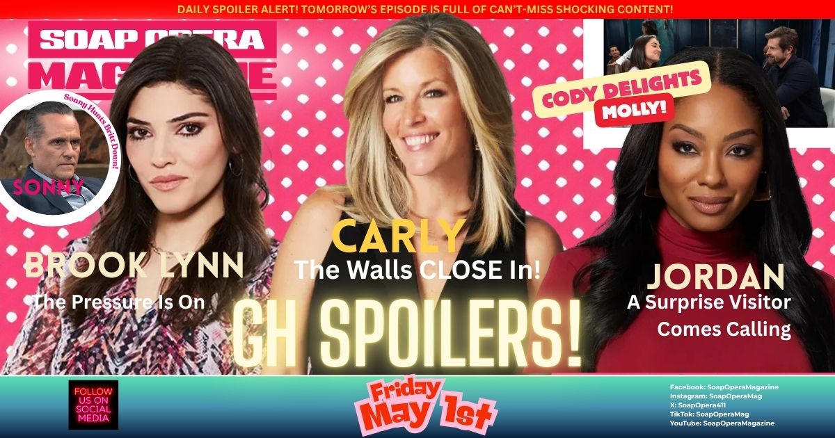 General Hospital Spoilers (GH Spoilers) Sonny Corinthos, Brook Lynn Quartermaine, Carly Spencer, Jordan Ashford