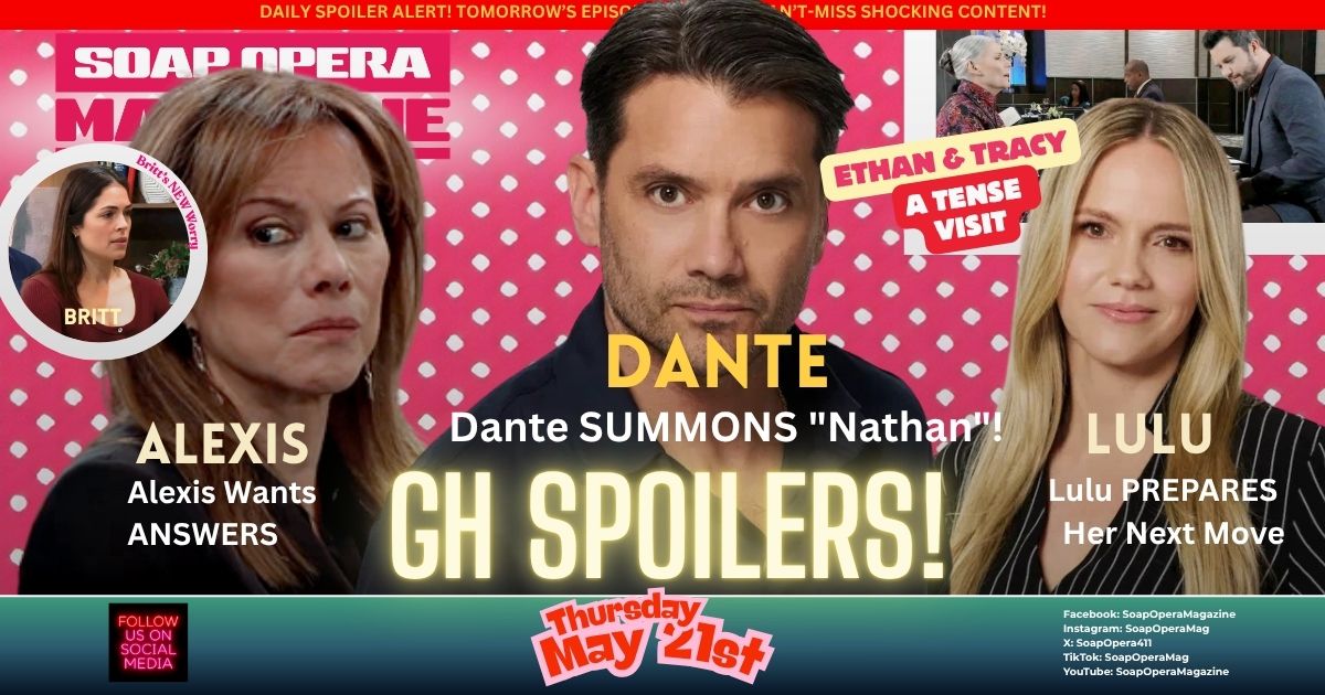 General Hospital Spoilers (GH Spoilers) Dante Falconeri May 21