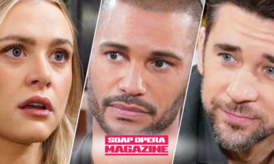 Claire Newman looks worried as Holden Novak takes a Chancellor job from Cane Ashby on Young and the Restless