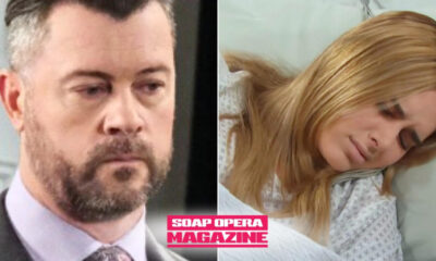 EJ DiMera glaring in the DiMera mansion as Holly Jonas cries on Days of Our Lives.