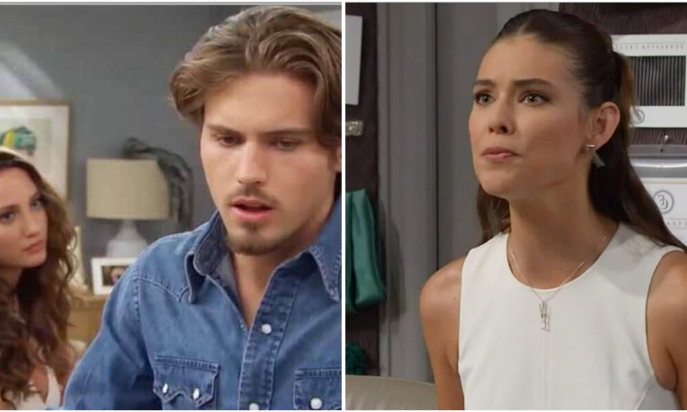 Melissa Dylan smiles at Will Spencer at the beach house on The Bold and the Beautiful