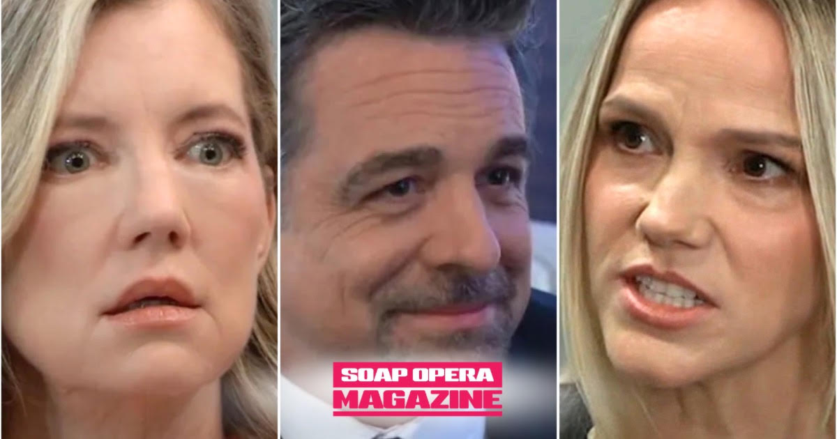 Nina Reeves looks cornered as Jack Brennan plots beside her on General Hospital