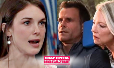 Nina Reeves stands behind Drew's wheelchair near the lake on General Hospital