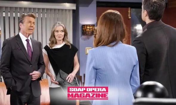 Jack Abbott stunned as Kyle Abbott and Victoria Newman kiss at Jabot on The Young and the Restless Spoilers