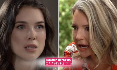 Willow Cain, Jack Brennan and Nina Reeves in the recording standoff on General Hospital