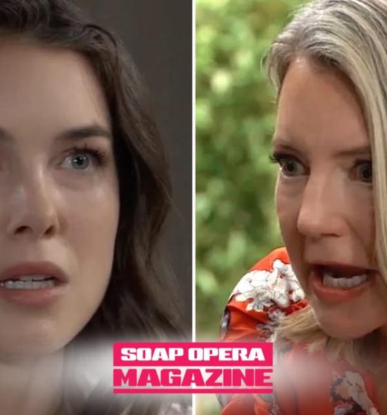 Willow Cain, Jack Brennan and Nina Reeves in the recording standoff on General Hospital
