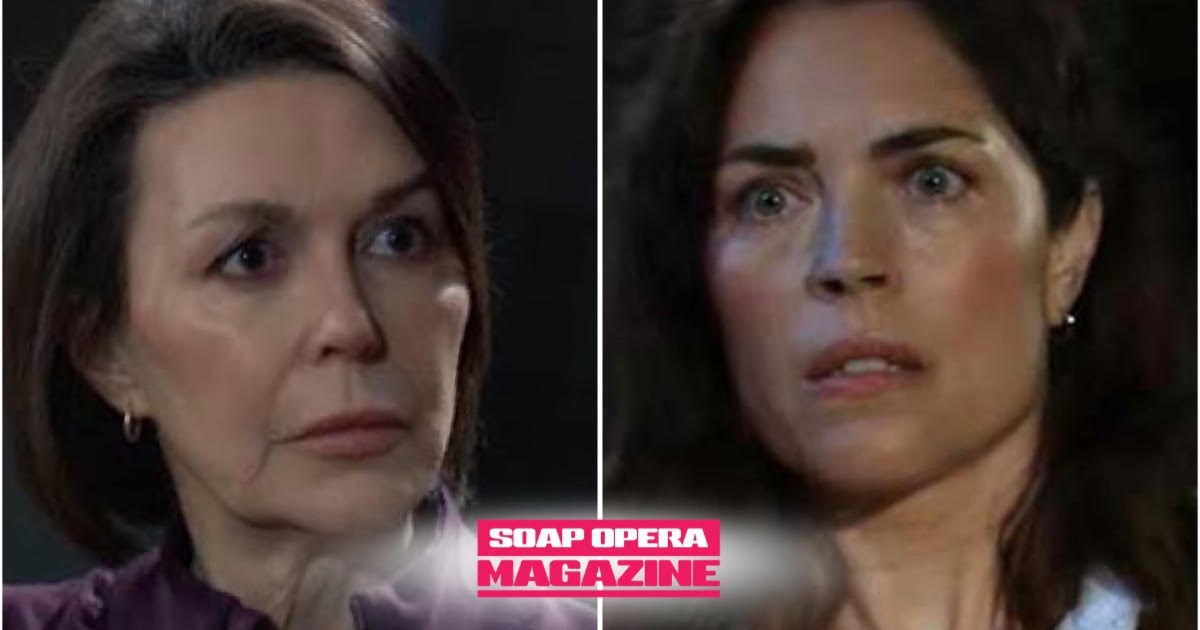Anna Devane holds Britt Westbourne at gunpoint on General Hospital