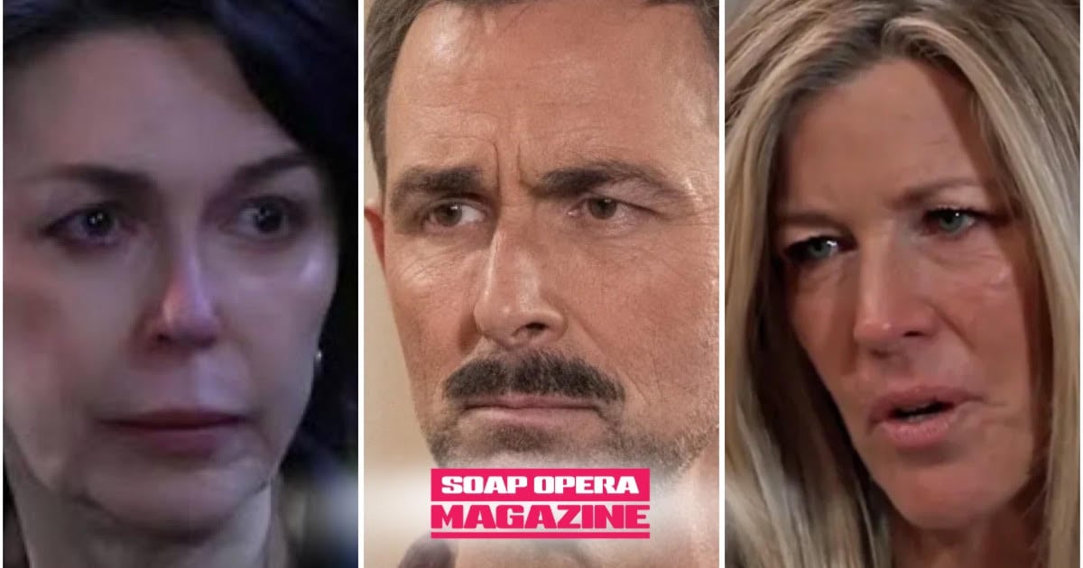 Anna Devane looks devastated in a General Hospital spoilers preview image.