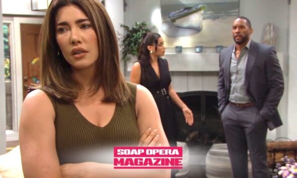Steffy Forrester Finnegan, Carter Walton and Daphne Rose Walton in a tense standoff on Bold and the Beautiful
