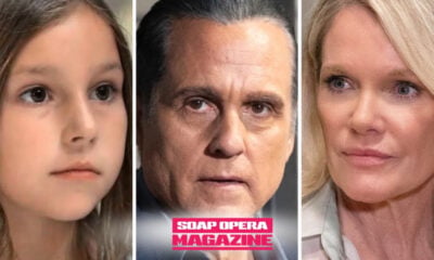Avery Corinthos (Ava and Grace Scarola), Sonny Corinthos (Maurice Benard) and Ava Jerome (Maura West) as Sonny calls Avery a teenager amid recast buzz on General Hospital
