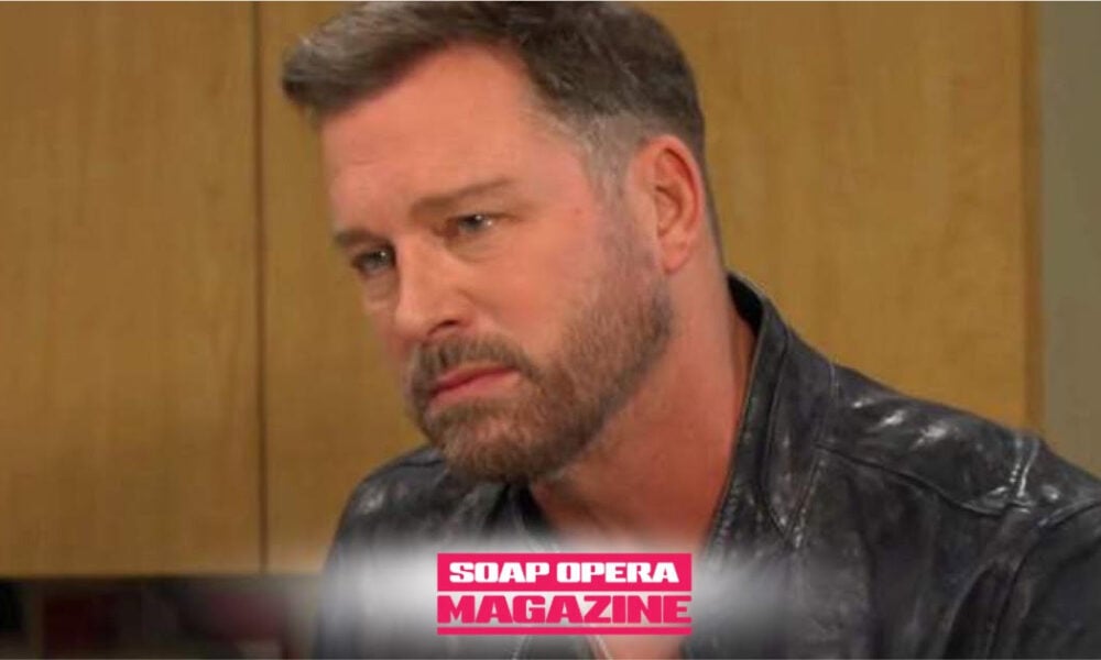 Brady Black (Eric Martsolf) holds his phone over his daughter Rachel Black (Lorelei Olivia Mote), who begs for her mom Kristen DiMera, in Days of Our Lives spoilers