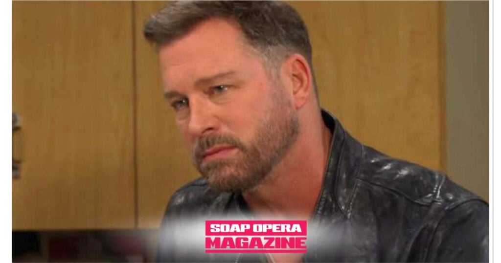 Brady Black (Eric Martsolf) holds his phone over his daughter Rachel Black (Lorelei Olivia Mote), who begs for her mom Kristen DiMera, in Days of Our Lives spoilers