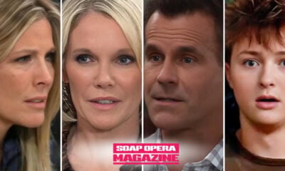Carly Spencer, Ava Jerome, Drew Cain and Danny Morgan as Carly finds Jack Brennan's grave and Danny's sighting points at Ava and Drew on General Hospital