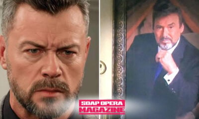 EJ DiMera (Dan Feuerriegel) finds blood on his shirt cuff below his late father Stefano DiMera's (Joseph Mascolo) portrait in Days of Our Lives spoilers, week of October 26, 2026