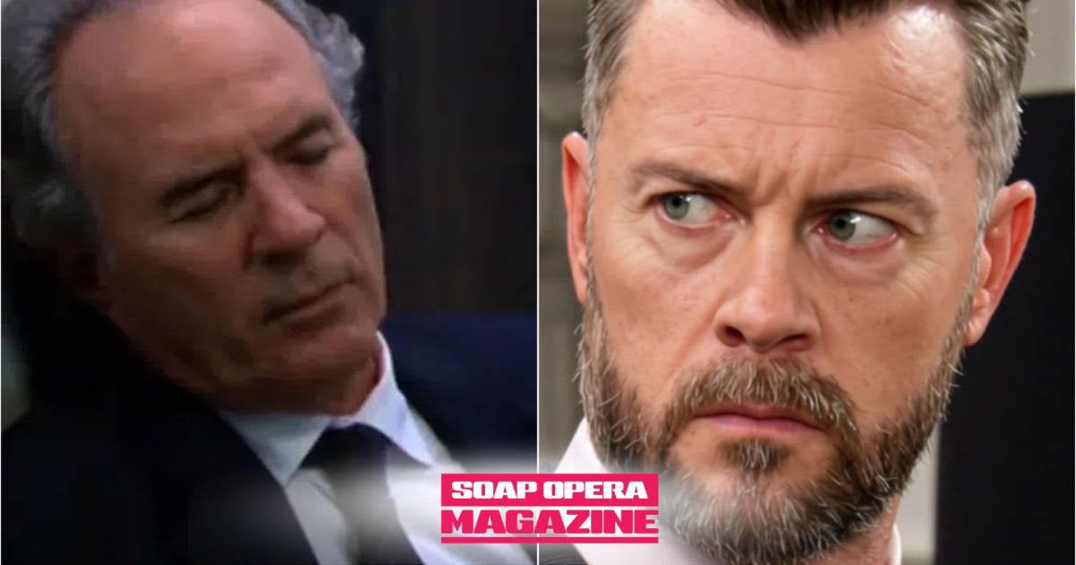 EJ DiMera, George O'Halloran's former boss, stands over his wounded employee in a DiMera hallway as sirens close in, in Days of Our Lives spoilers for October 26, 2026
