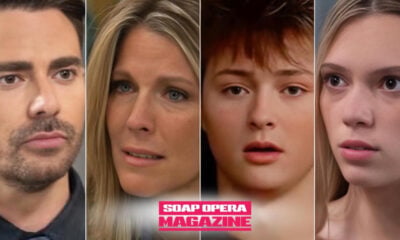 Joe Fitzpatrick, Carly Spencer, Danny Morgan and Charlotte Cassadine as Carly holds Metro Court footage of Charlotte and Danny from the night Jack Brennan vanished on General Hospital
