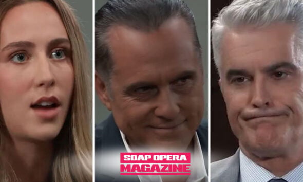Josslyn Jacks (Eden McCoy), Sonny Corinthos (Maurice Benard), Ric Lansing (Rick Hearst) and Hudson (Troy Lennon Appel) as Josslyn's war on Sonny heats up on General Hospital