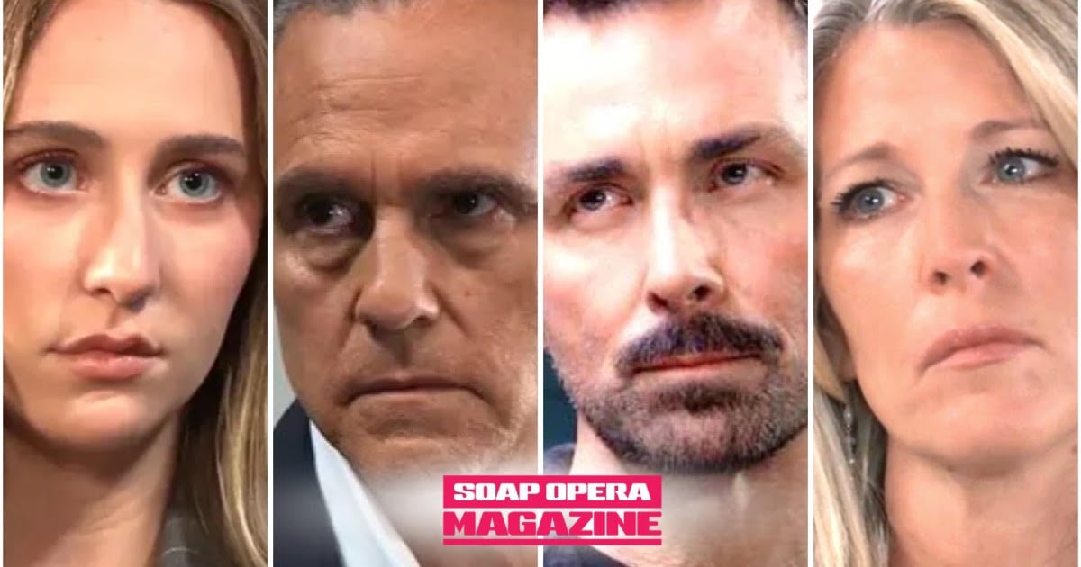 Josslyn Jacks (Eden McCoy), Sonny Corinthos (Maurice Benard), Valentin Cassadine (James Patrick Stuart) and Carly Spencer (Laura Wright) as Josslyn faces a Steinmauer warning on General Hospital
