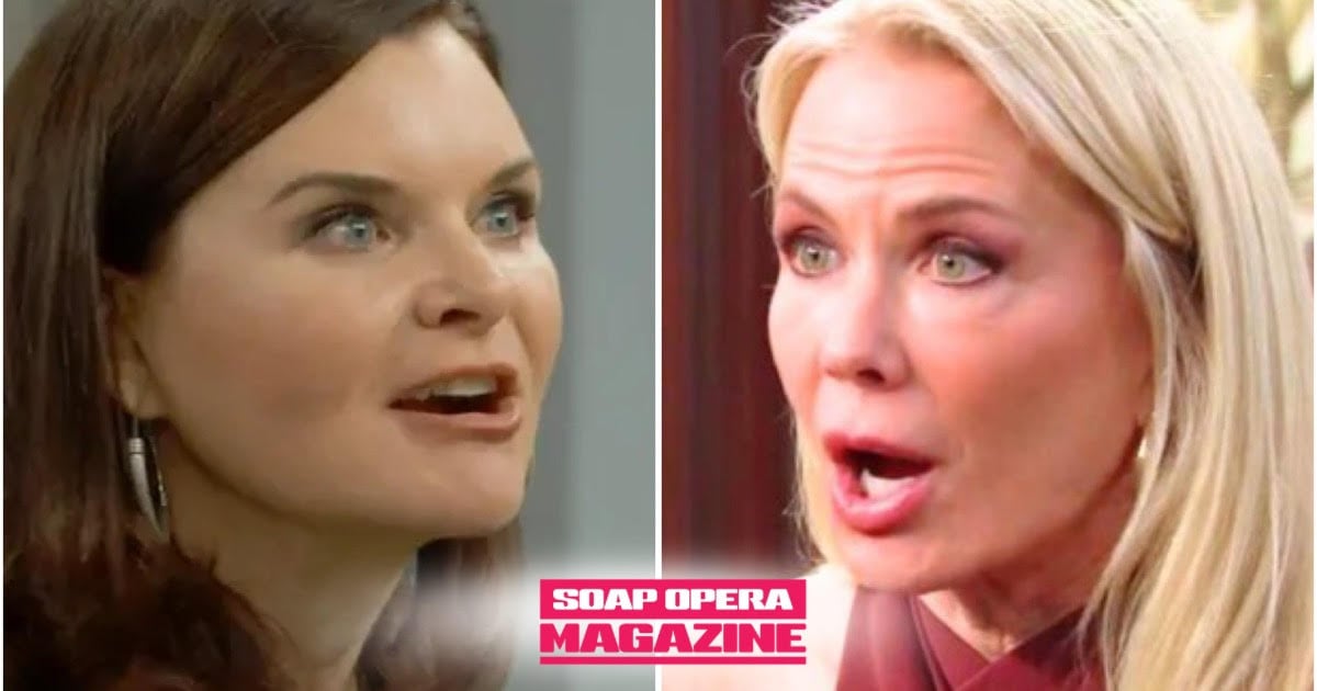 Katie Logan Spencer rages at Brooke Logan as Bill Spencer looks on, Bold and the Beautiful