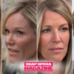 Lulu Spencer (Alexa Havins), Ava Jerome (Maura West), Carly Spencer (Laura Wright) and Sonny Corinthos (Maurice Benard) as Lulu's exposรฉ tests every alliance in Port Charles on General Hospital Spoilers