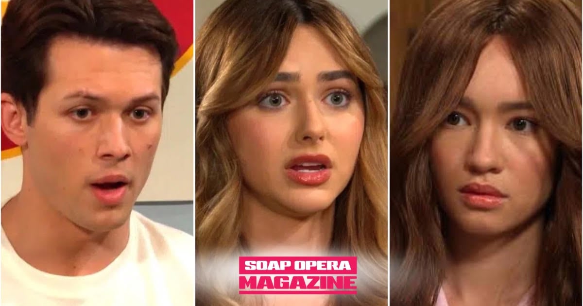 Sophia Choi (Rachel Boyd), alive and back in Salem, with her ex Tate Black (Leo Howard) and his girlfriend Holly Jonas (Ashley Puzemis) in Days of Our Lives spoilers, October 16, 2026