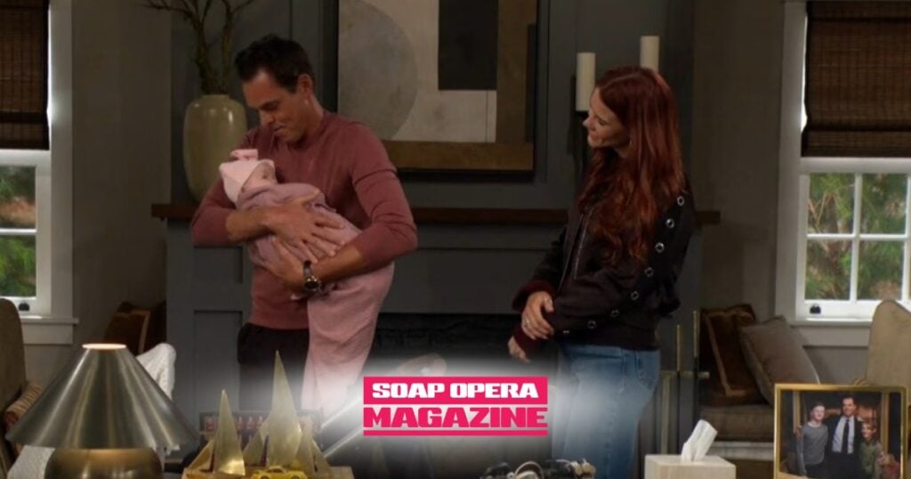 Young and the Restless Canadian Day Ahead (Y&R Canadian Day Ahead) Baby Ruby Spectra-Abbott, Billy Abbott, and Sally Spectra