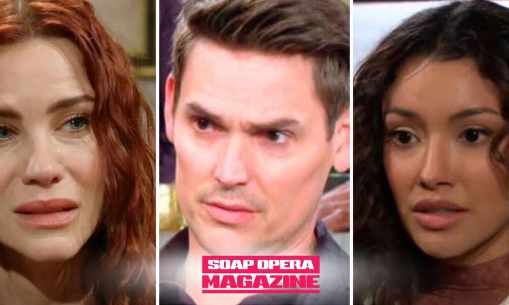 Young and the Restless spoilers, Sally Spectra (Courtney Hope) looks worried beside Adam Newman, Audra Charles, Traci Abbott, Jack Abbott and Diane Jenkins Abbott