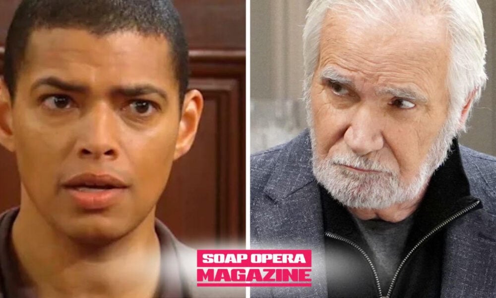 Zende Forrester Dominguez doubts his move as Eric Forrester grieves and Katie Logan Spencer looks on, Bold and the Beautiful